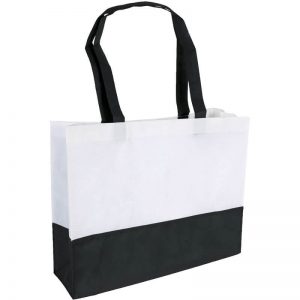 PP Tasche City Bag mit langen Henkeln Schwarz/Weiß | Druckerei Dorsten.de-schwarz