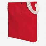 Gradliniger Shopper mit laengenverstellbarer Baumwoll-Schultergurt 32 x 38 x 5 cm red
