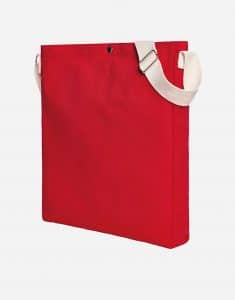 Gradliniger Shopper mit laengenverstellbarer Baumwoll-Schultergurt 32 x 38 x 5 cm red